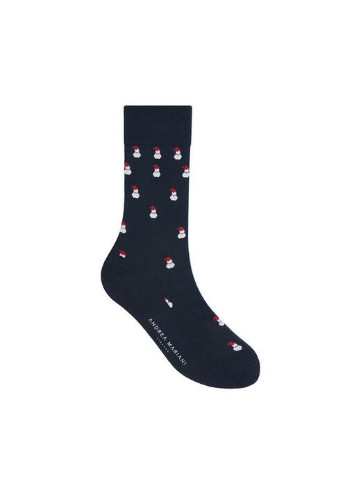 calzino-corto-con-fantasia-snowman-blu